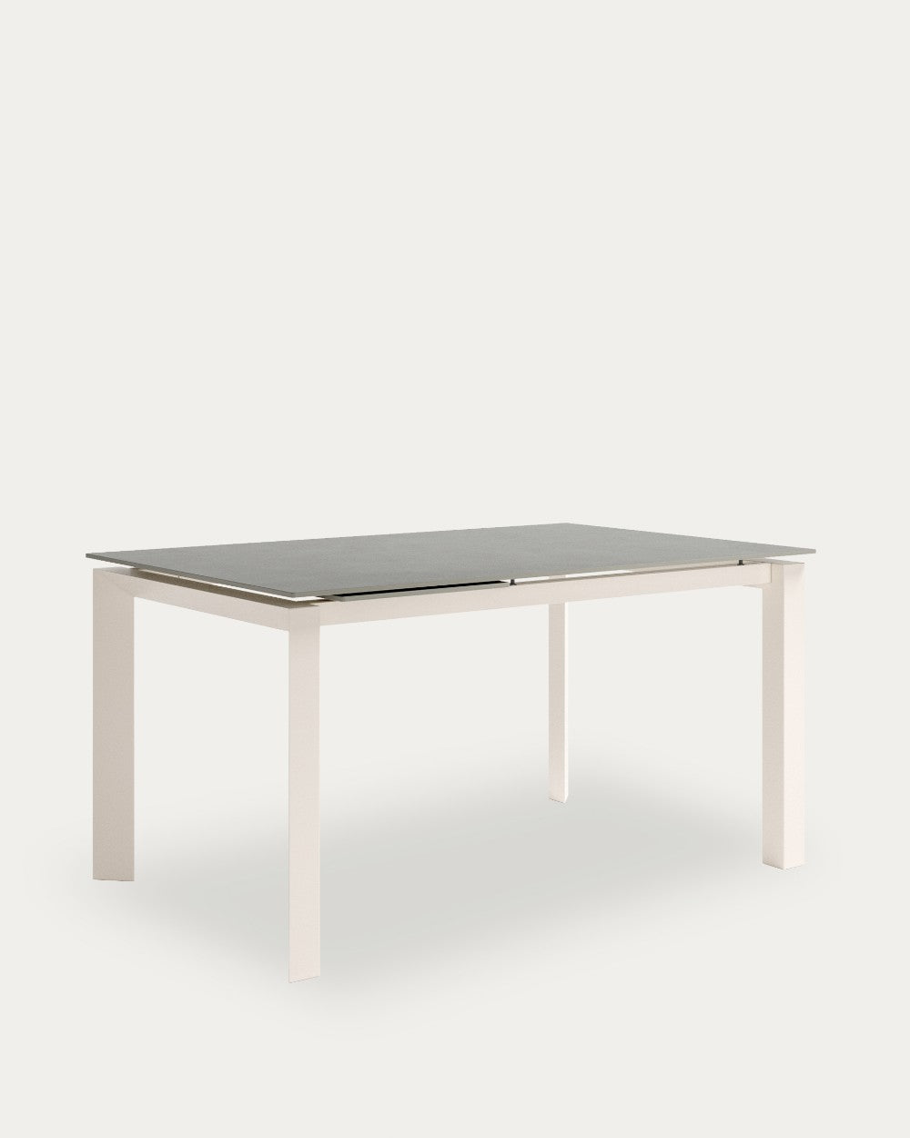 Mesa de comedor extensible Ladera - 230 × 90 cm - Sobre Porland - Estructura metálica marfil