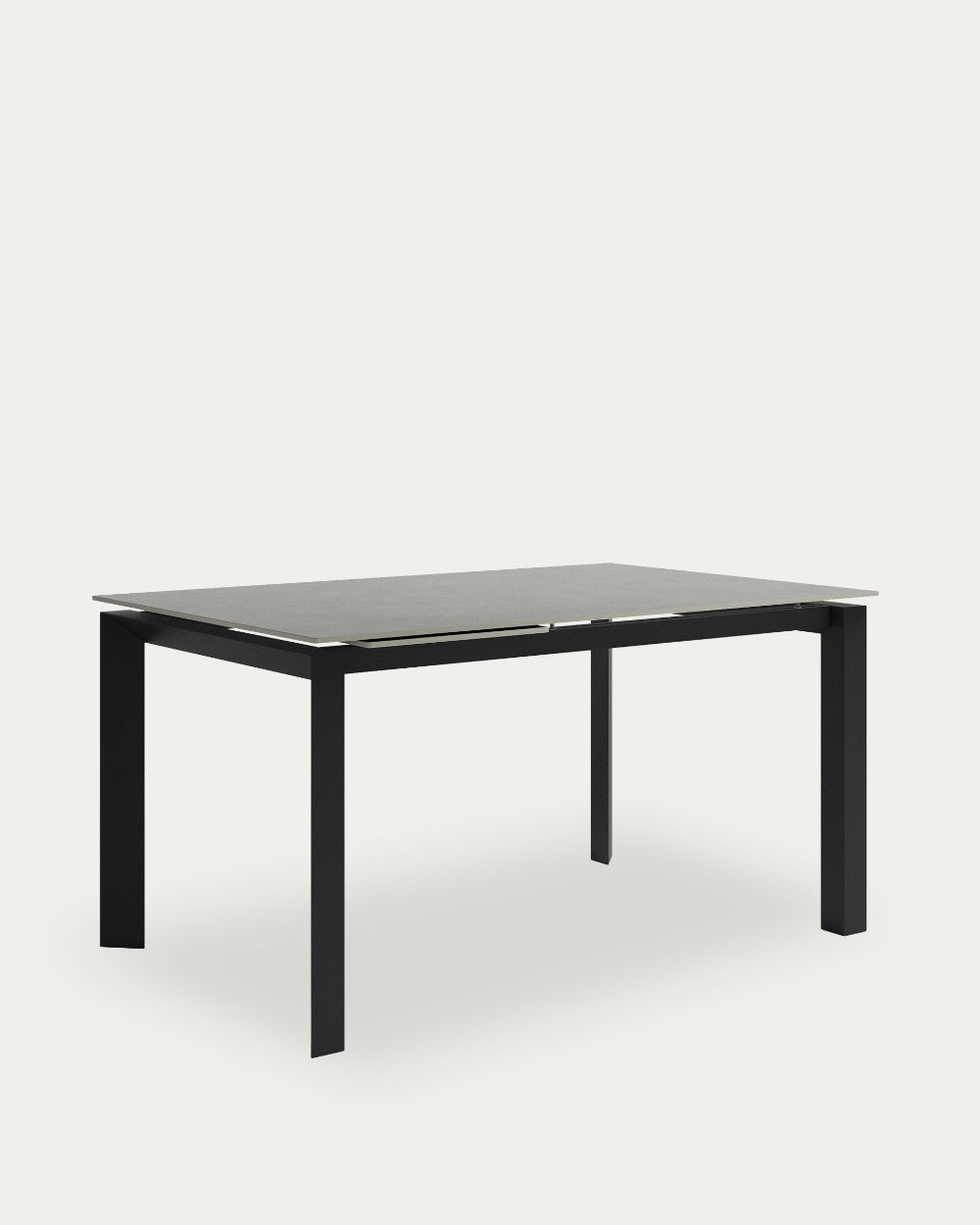 Mesa de comedor extensible Ladera - 230 × 90 cm - Sobre Porland - Estructura metálica negra