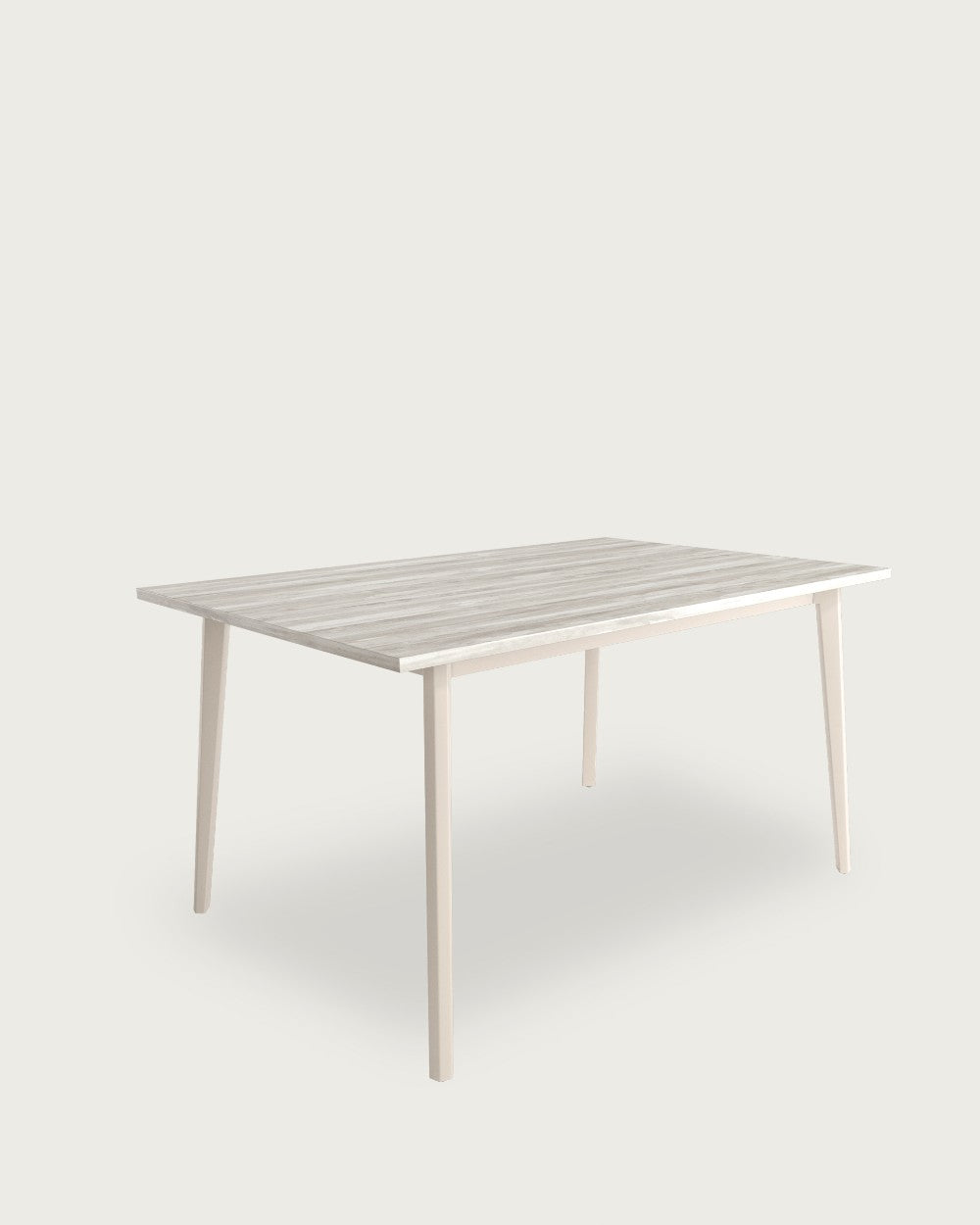 Mesa de comedor Magna - 180 × 90 cm - Sobre Artic - Estructura metálica marfil