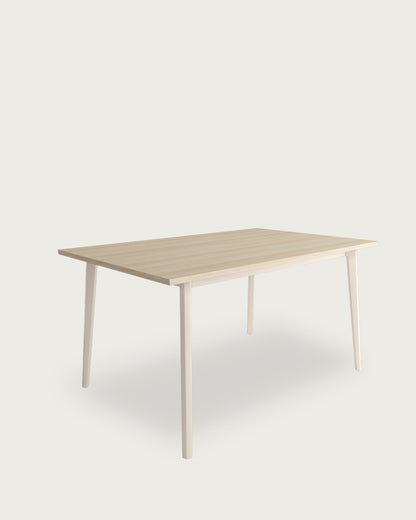 Mesa de comedor Magna - 180 × 90 cm - Sobre Olmo - Estructura metálica marfil