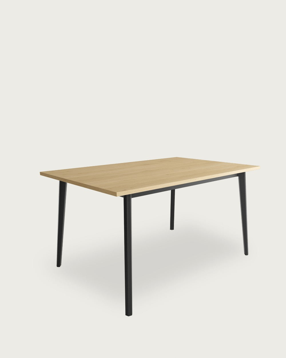 Mesa de comedor Magna - 180 × 90 cm - Sobre Roble Natural - Estructura metálica negra