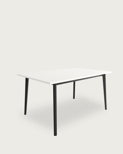 Mesa de comedor Magna - 180 × 90 cm - Sobre Soul Blanco - Estructura metálica negra