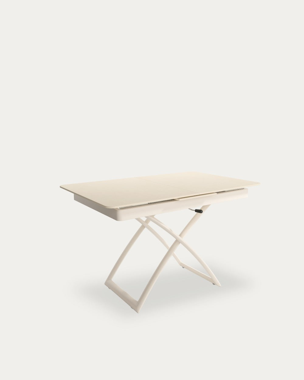 Mesa de centro Orbe - 120(150) × 75 cm - Sobre Arena - Estructura metálica marfil