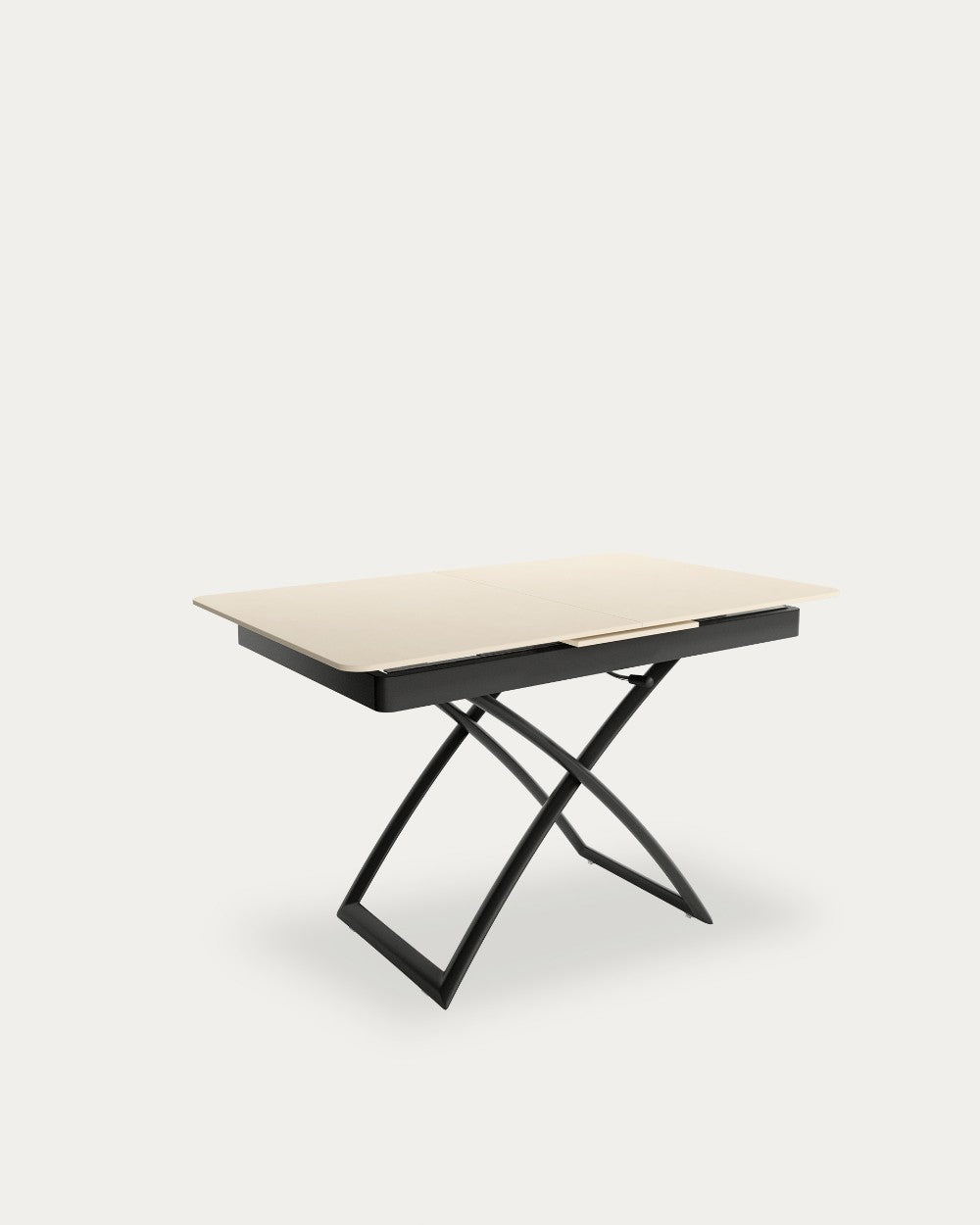Mesa de centro Orbe - 120(150) × 75 cm - Sobre Arena - Estructura metálica negra