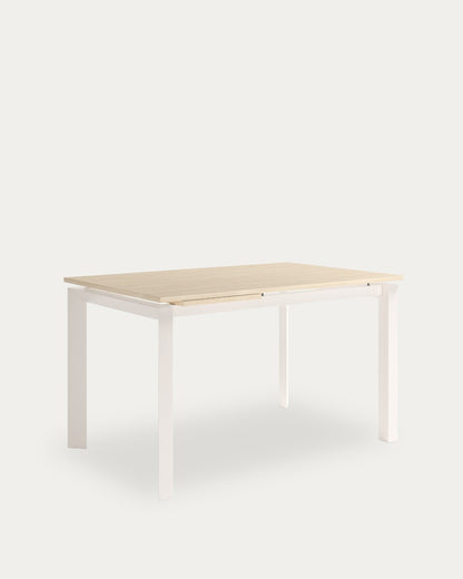 Mesa de comedor extensible Pangea - 170 × 80 cm - Sobre Alpin - Estructura metálica marfil