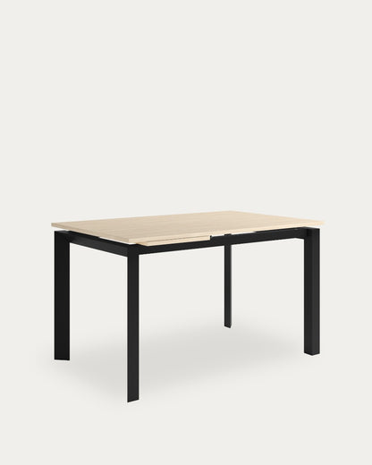 Mesa de comedor extensible Pangea - 170 × 80 cm - Sobre Alpin - Estructura metálica negra