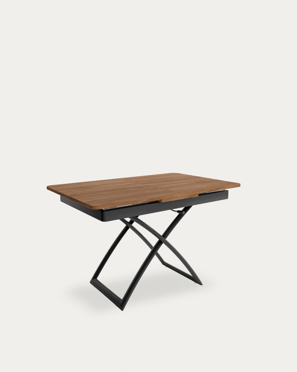 Mesa de comedor extensible Raíz - 120/150 × 75 cm - Sobre Java - Estructura metálica negra