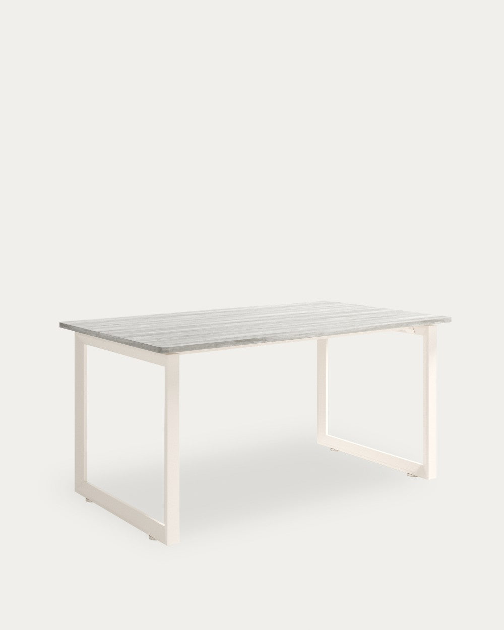 Mesa de comedor Terra - 220 × 90 cm - Sobre Artic - Estructura metálica marfil