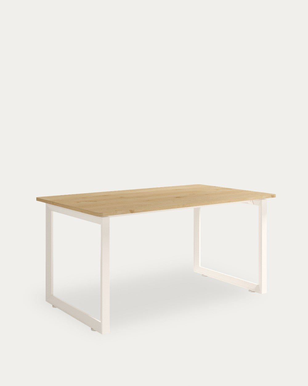 Mesa de comedor Terra - 220 × 90 cm - Sobre Roble - Estructura metálica marfil