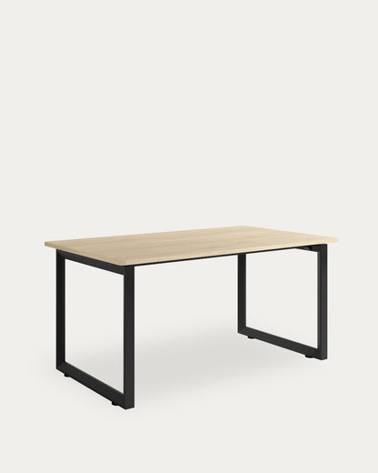 Mesa de comedor Terra - 220 × 90 cm - Sobre Roble Natural - Estructura metálica negra