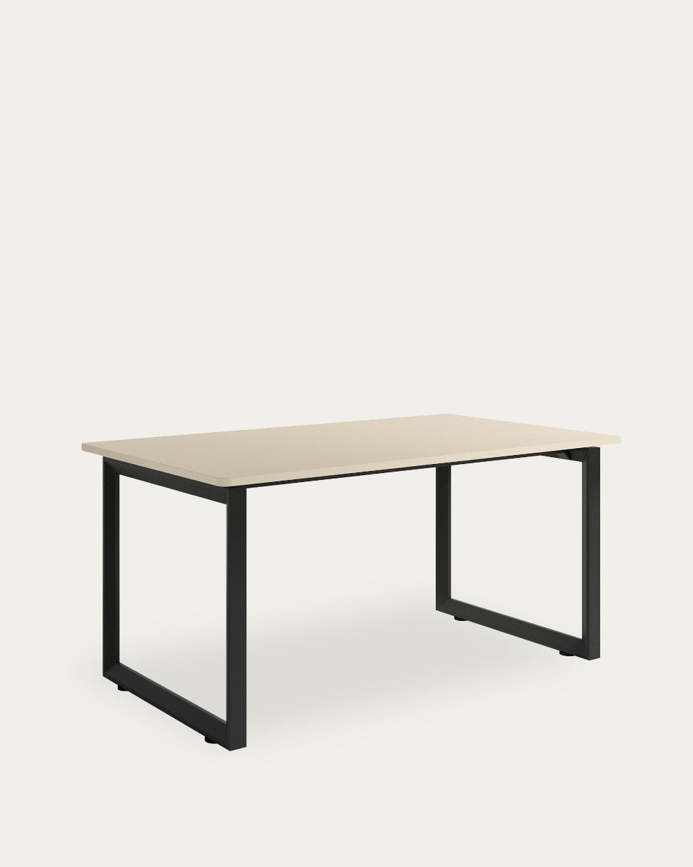 Mesa de comedor Terra - 220 × 90 cm - Sobre Perla - Estructura metálica negra