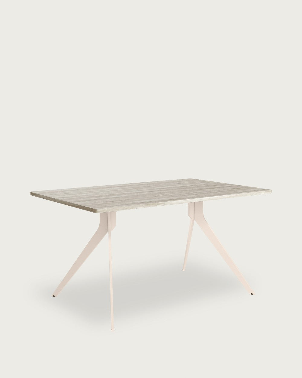 Mesa de comedor Índigo - 180 × 90 cm - Sobre Artic - Estructura metálica marfil