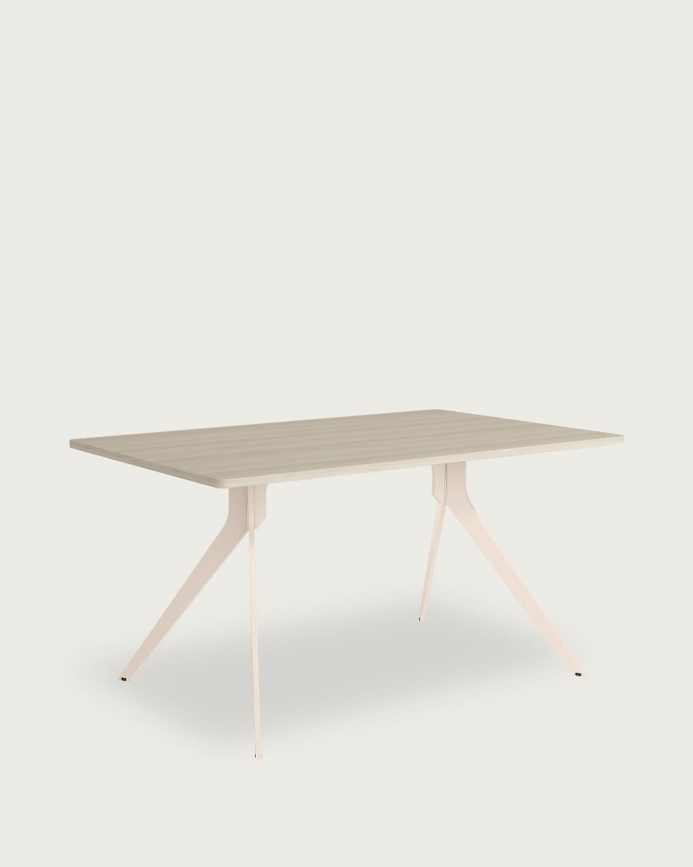 Mesa de comedor Índigo - 180 × 90 cm - Sobre Olmo - Estructura metálica marfil