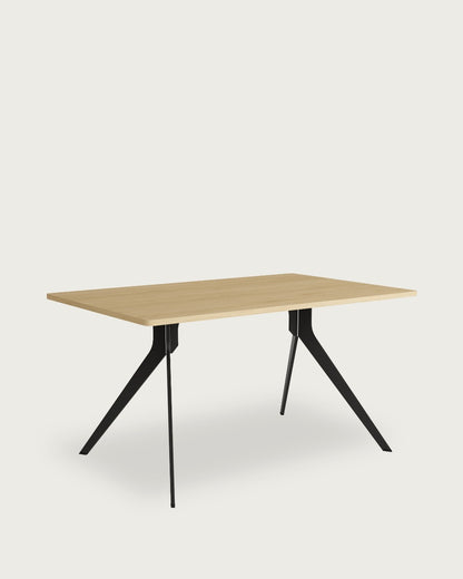 Mesa de comedor Índigo - 180 × 90 cm - Sobre Roble Natural - Estructura metálica negra