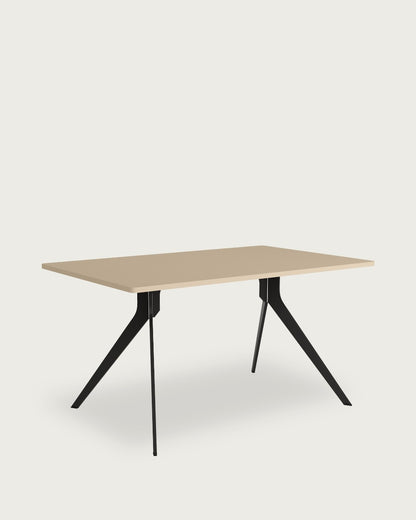 Mesa de comedor Índigo - 180 × 90 cm - Sobre Perla - Estructura metálica negra