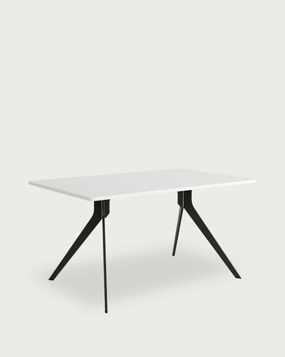 Mesa de comedor Índigo - 180 × 90 cm - Sobre Soul Blanco - Estructura metálica negra