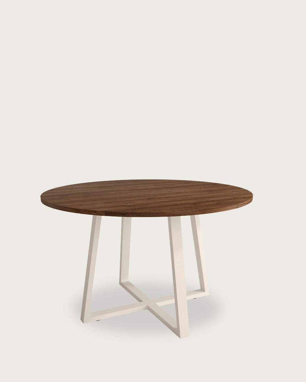 Mesa de comedor Vela - Ø 120 cm - Sobre Java - Estructura metálica marfil