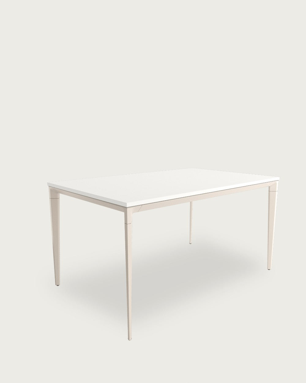 Mesa de comedor Ceres - 180 × 90 cm - Sobre Blanco Extra - Estructura metálica marfil
