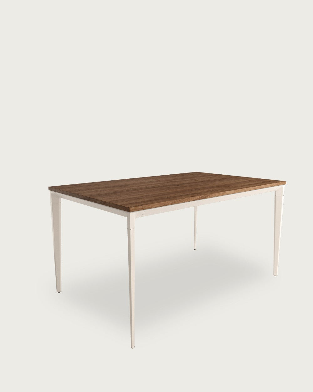 Mesa de comedor Ceres - 180 × 90 cm - Sobre Java - Estructura metálica marfil