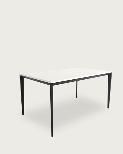 Mesa de comedor Ceres - 180 × 90 cm - Sobre Blanco Extra - Estructura metálica negra