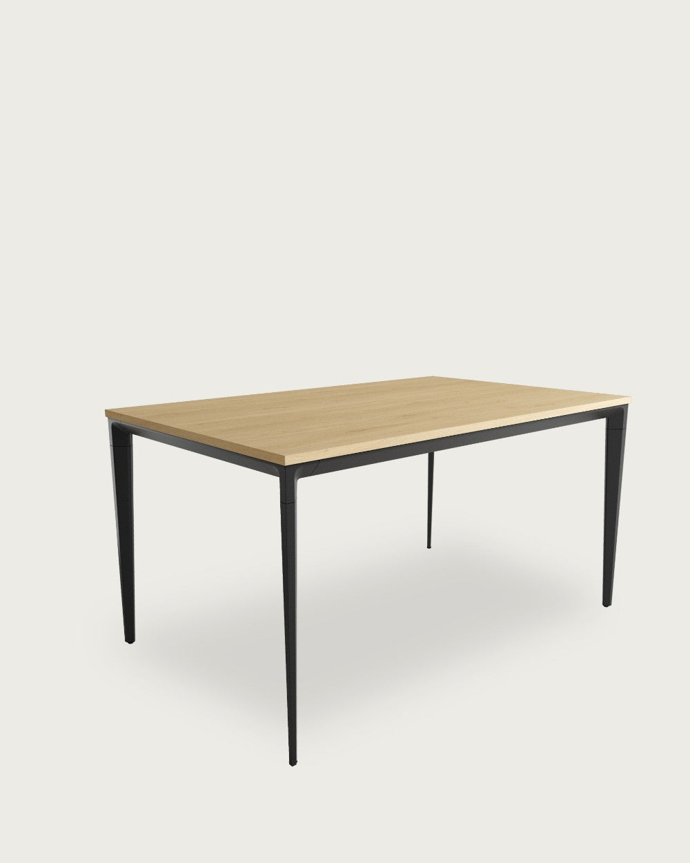 Mesa de comedor Ceres - 180 × 90 cm - Sobre Roble Natural - Estructura metálica negra