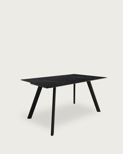 Mesa de comedor Estela - 180 × 90 cm - Sobre Marquina - Estructura metal negra