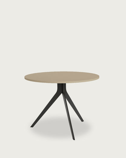 Mesa de comedor Grana - Ø 120 cm - Sobre Perla - Estructura metálica negra
