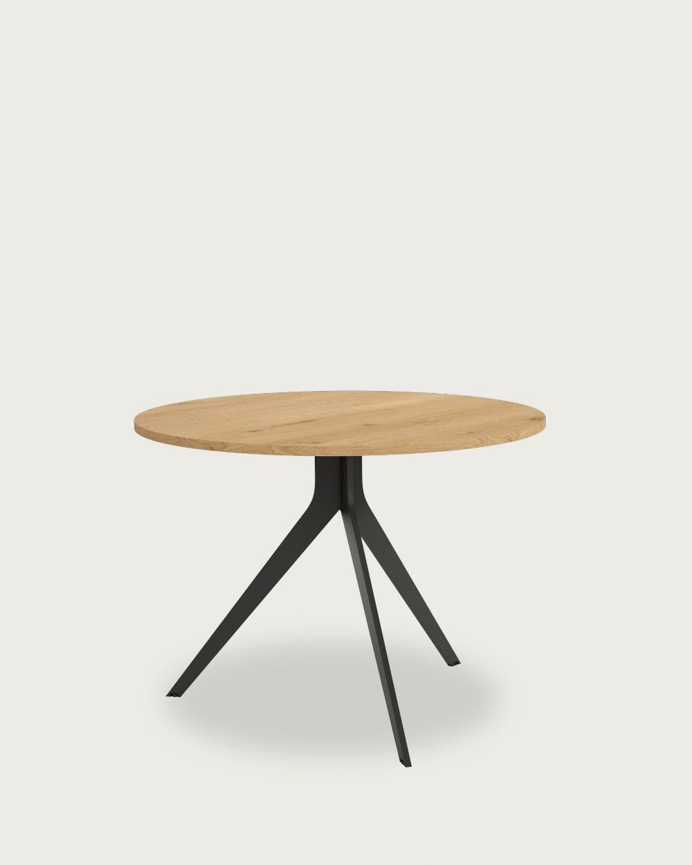 Mesa de comedor Grana - Ø 120 cm - Sobre Roble - Estructura metálica negra