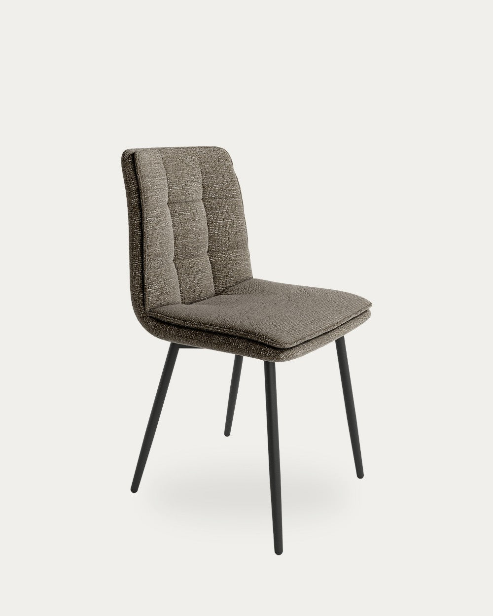 Juego de 4 sillas de comedor Júcar tapizadas - Tapizado Antracita - Estructura metálica negro