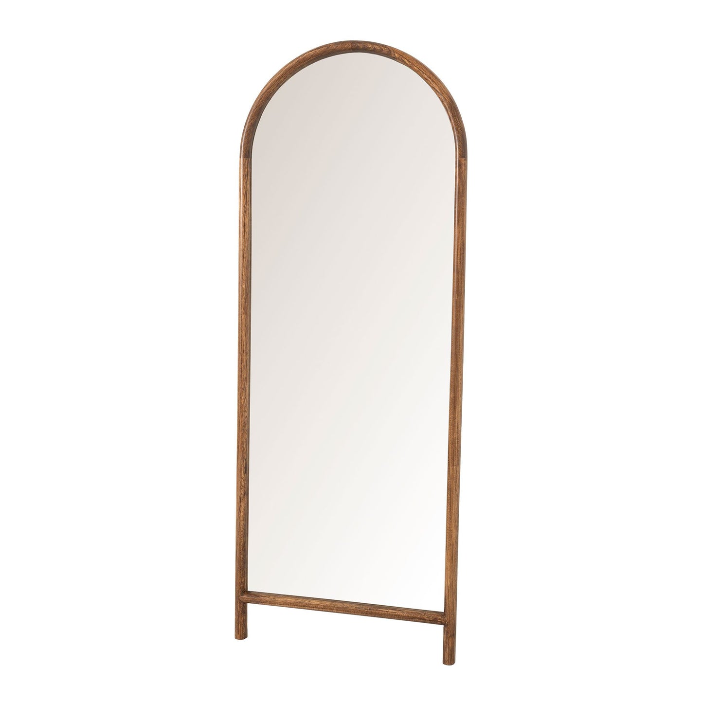 Espejo de suelo en forma de arco, nogal