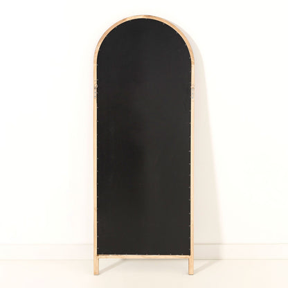 Espejo de suelo en forma de arco, nogal
