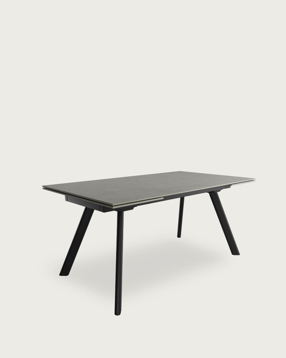 Mesa de comedor extensible Valira - 160/240 × 90 cm - Sobre Porland - Estructura metálica negra