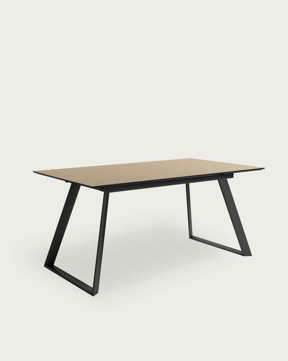 Mesa de comedor extensible Ámbar - 160/200 × 90 cm - Sobre Porland - Estructura metal negra