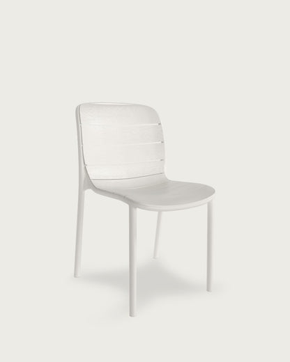 Juego de 4 sillas de exterior Horta de polipropileno - Blanco