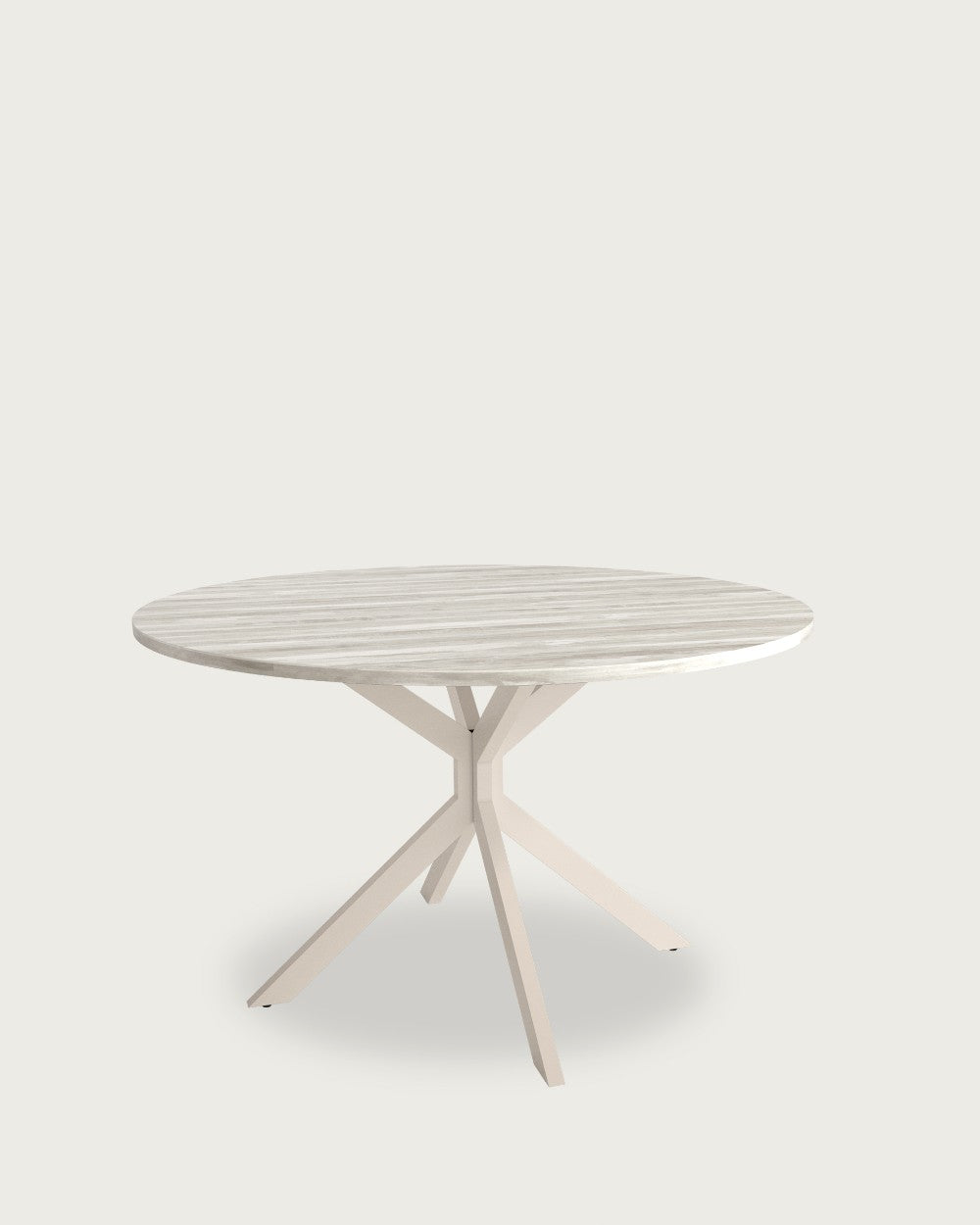 Mesa de comedor Faro - Ø 120 cm - Sobre Artic - Estructura metálica marfil