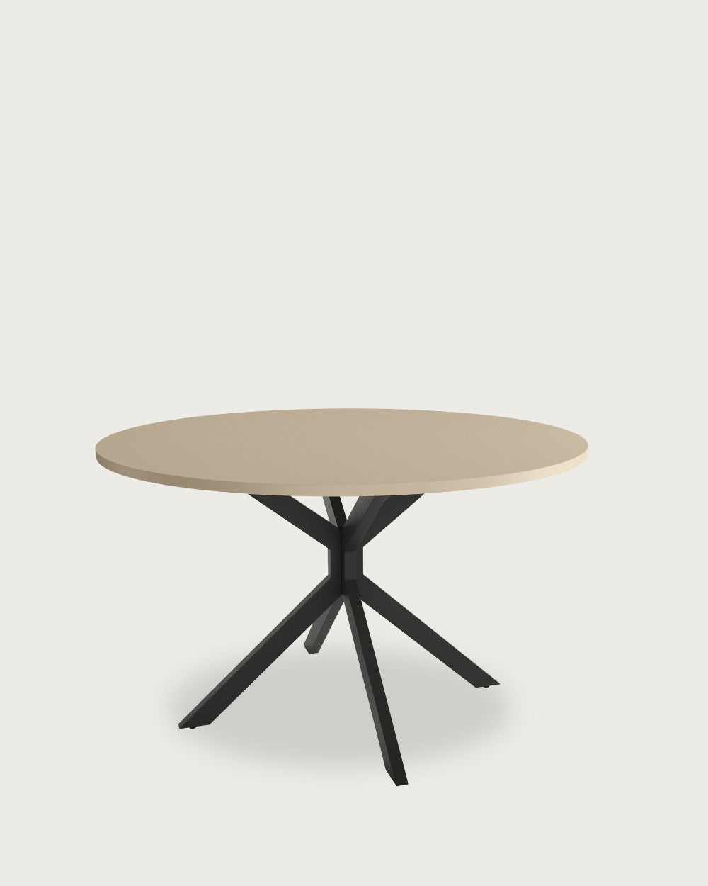 Mesa de comedor Faro - Ø 120 cm - Sobre Perla - Estructura metálica negra