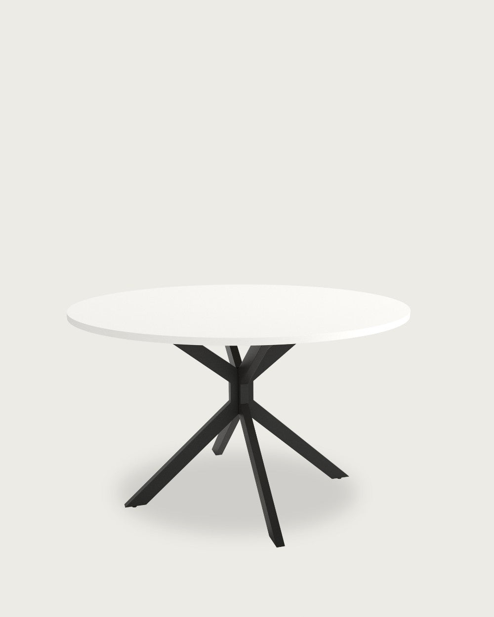Mesa de comedor Faro - Ø 120 cm - Sobre Soul Blanco - Estructura metálica negra