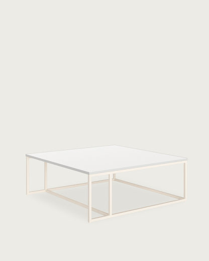 Mesa auxiliar Greda - 80 × 80 cm - Sobre Soul Blanco - Estructura metálica marfil