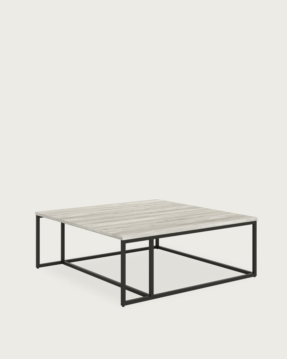 Mesa auxiliar Greda - 80 × 80 cm - Sobre Artic - Estructura metálica negra