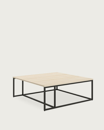 Mesa auxiliar Greda - 80 × 80 cm - Sobre Olmo - Estructura metálica negra