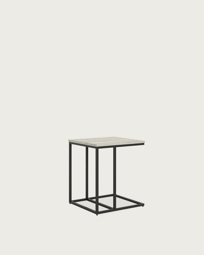 Mesa auxiliar Greda - 40 × 40 cm - Sobre Artic - Estructura metálica negra