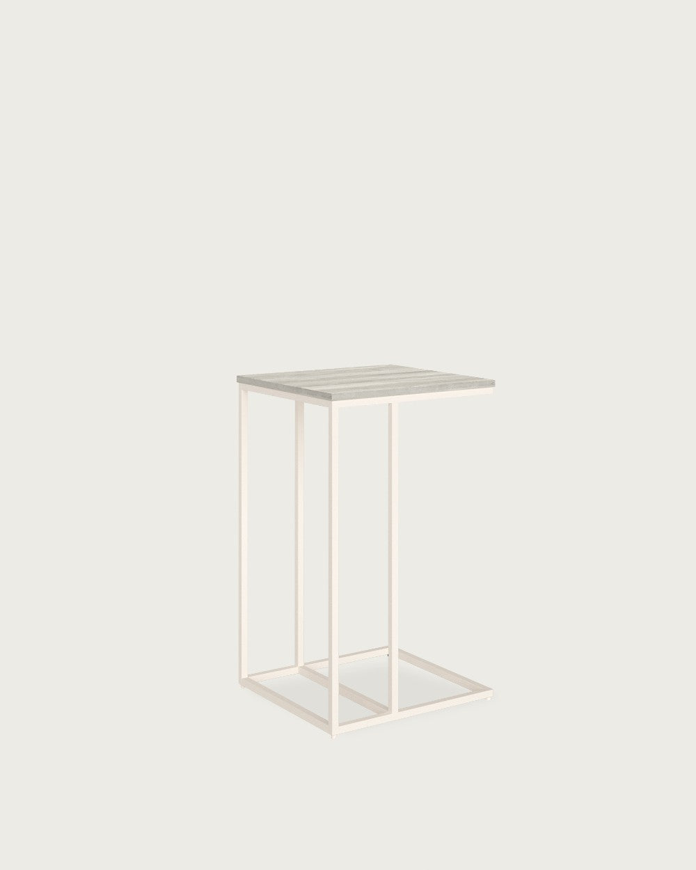 Mesa auxiliar Greda - 40 × 40 cm - Sobre Artic - Estructura metálica marfil