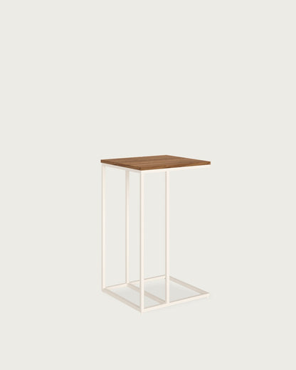 Mesa auxiliar Greda - 40 × 40 cm - Sobre Java - Estructura metálica marfil