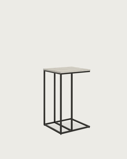 Mesa auxiliar Greda - 40 × 40 cm - Sobre Artic - Estructura metálica negra