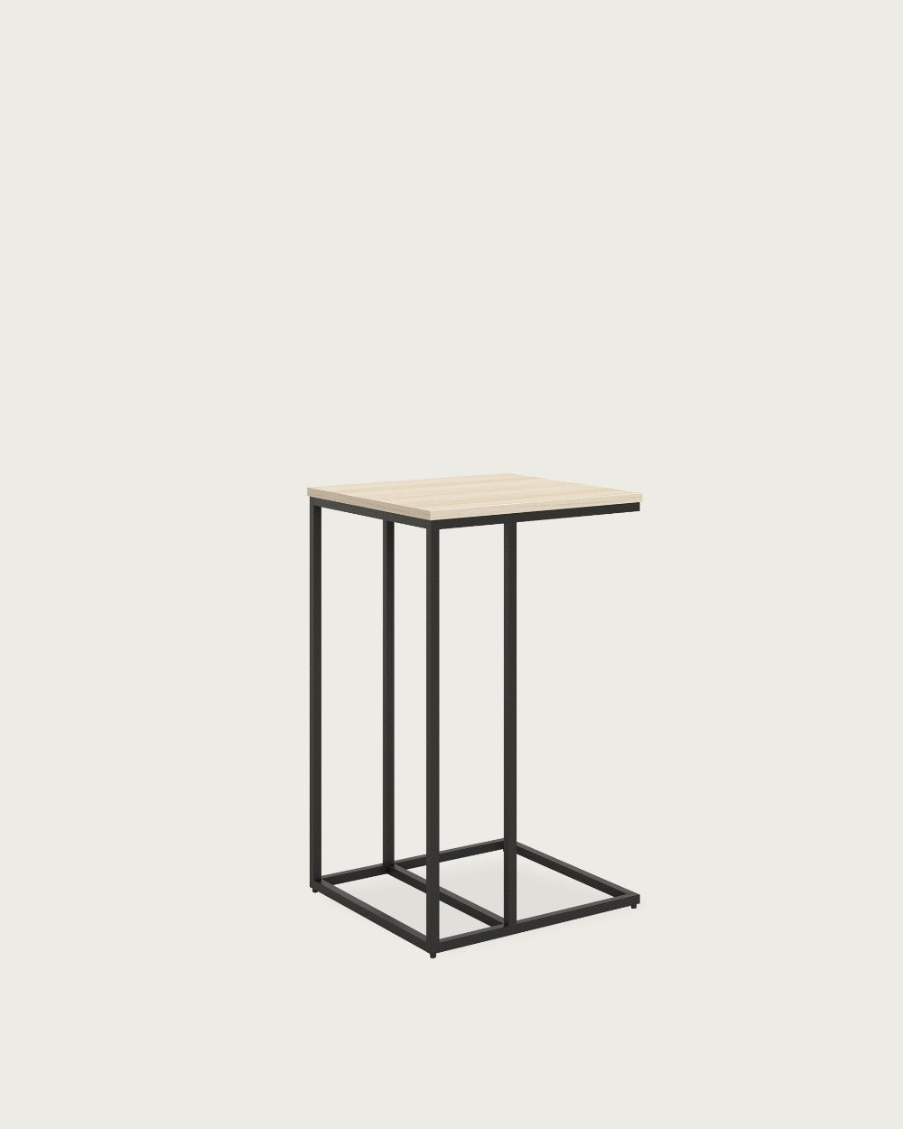 Mesa auxiliar Greda - 40 × 40 cm - Sobre Olmo - Estructura metálica negra